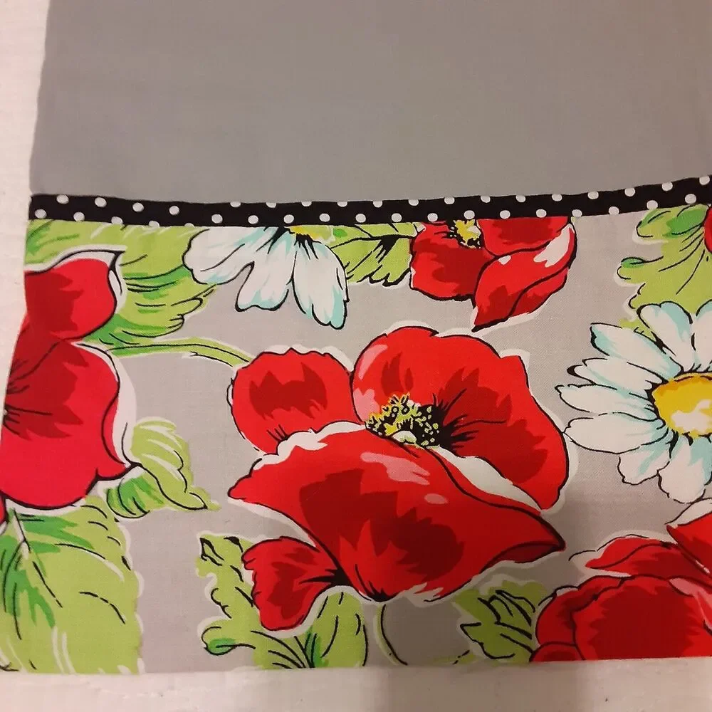 Custom Made Pillow Cases x2 Floral Polka Dot